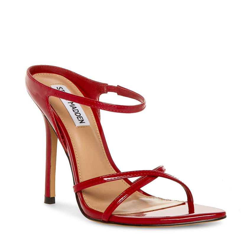 Red Steve Madden Stunner Patent Women's Heels Sandals | PH 1503APD